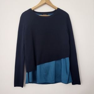 Club monaco. Large. Navy sweater with teal lining.